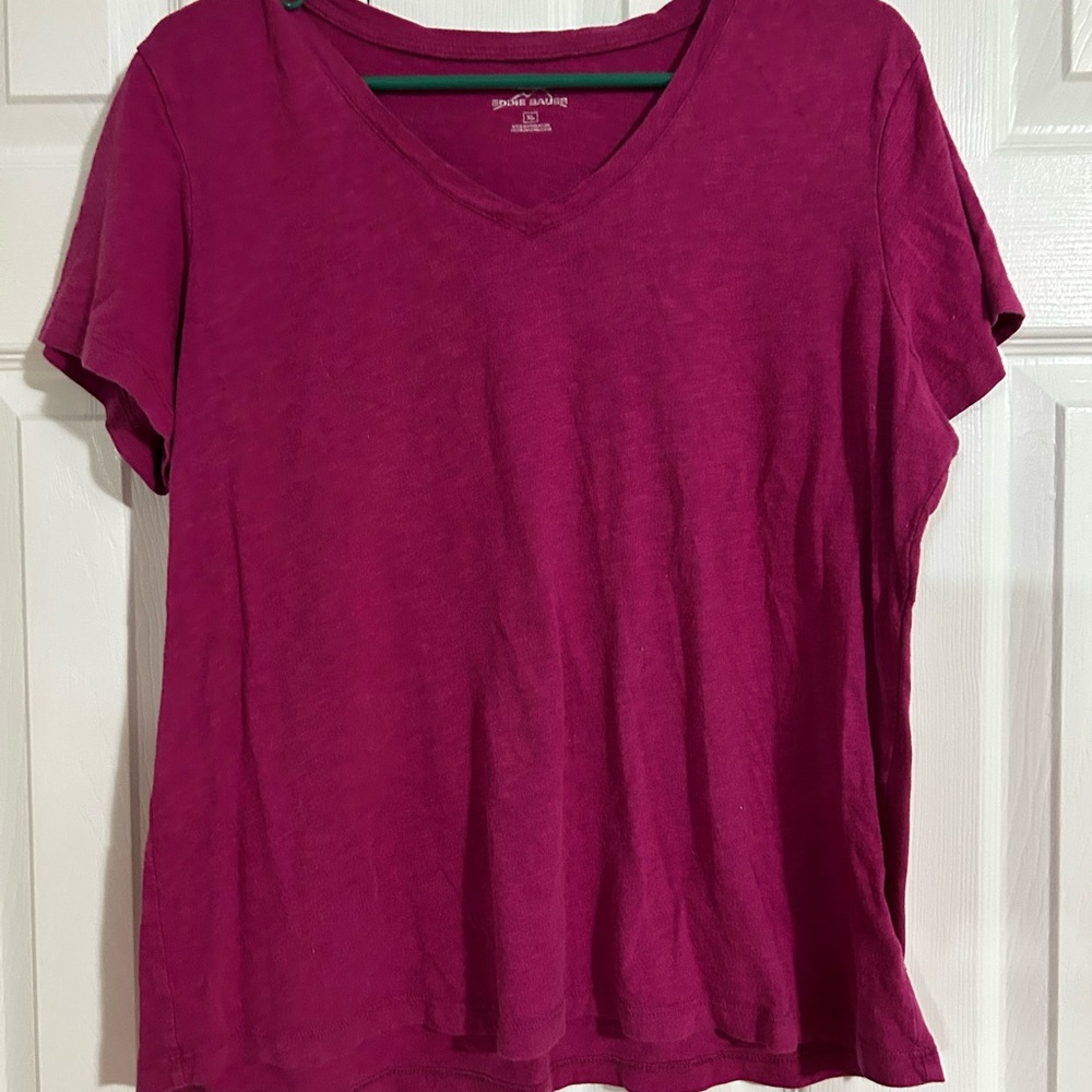 Women's Pink V-Neck Top
